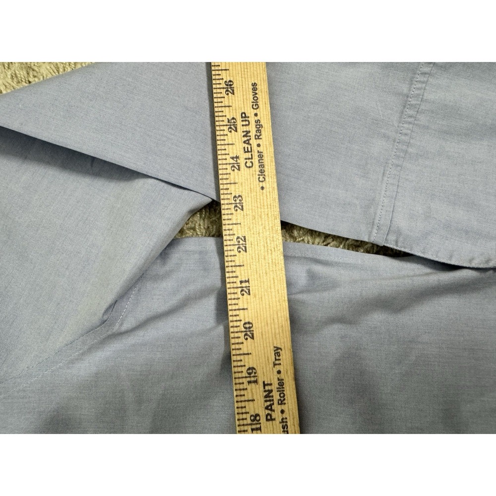 Foxcroft Non Iron Fitted Long Sleeve Button Up Blouse Top Shirt Size 16 Blue - Picture 6 of 9